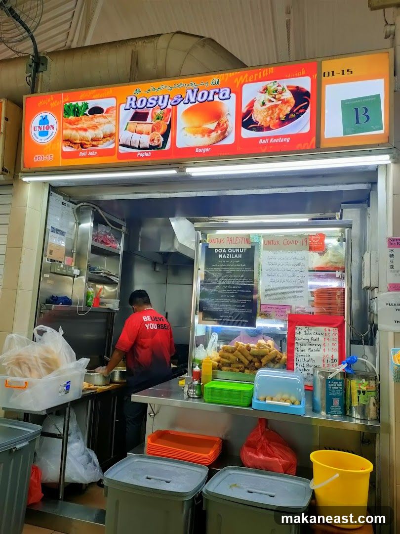 Food Stall with Menu and Food Items