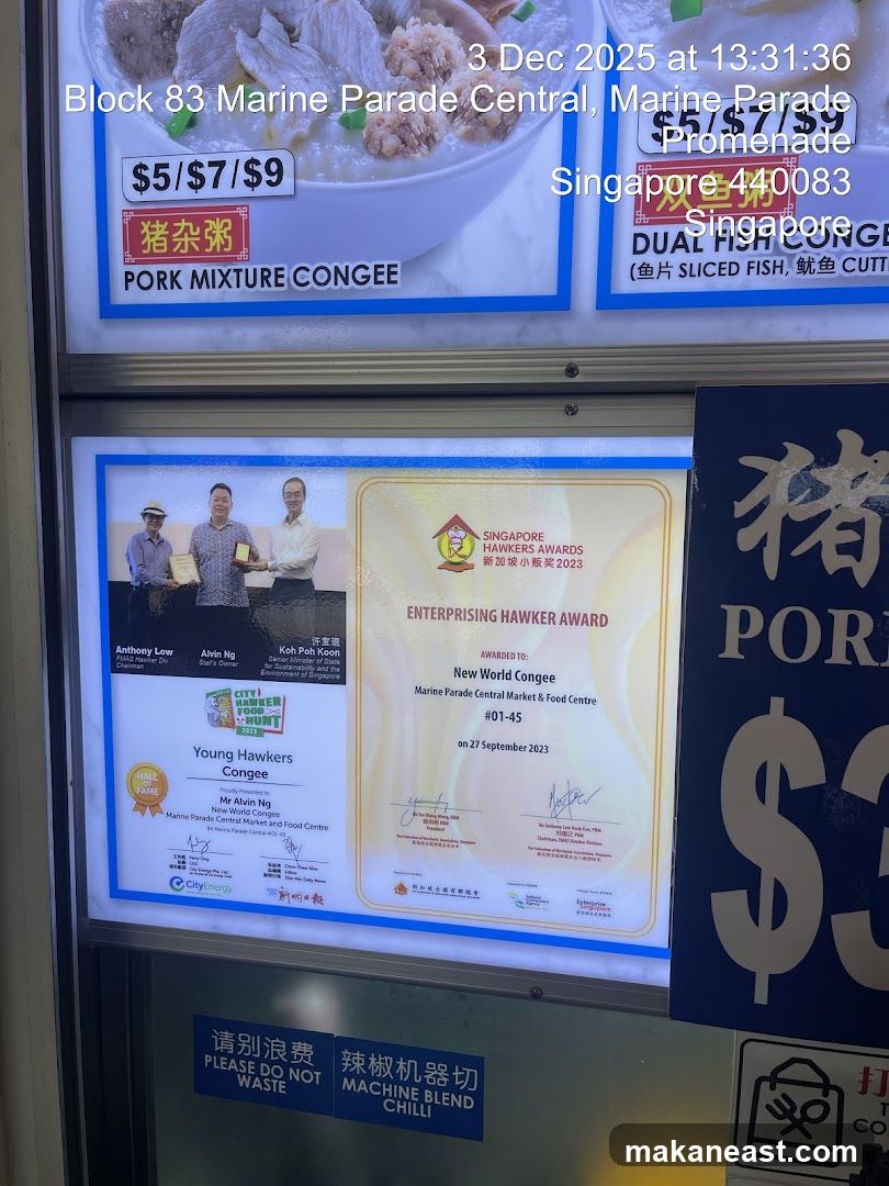 Hawker Stall Awards and Menu