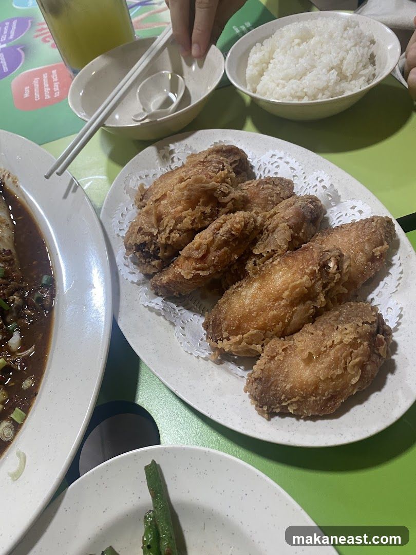 Fried Chicken Wings and Rice