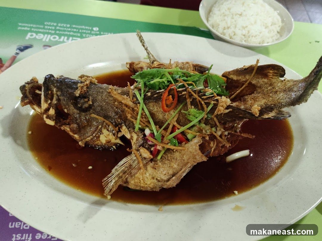 Fried Fish with Sauce and Rice