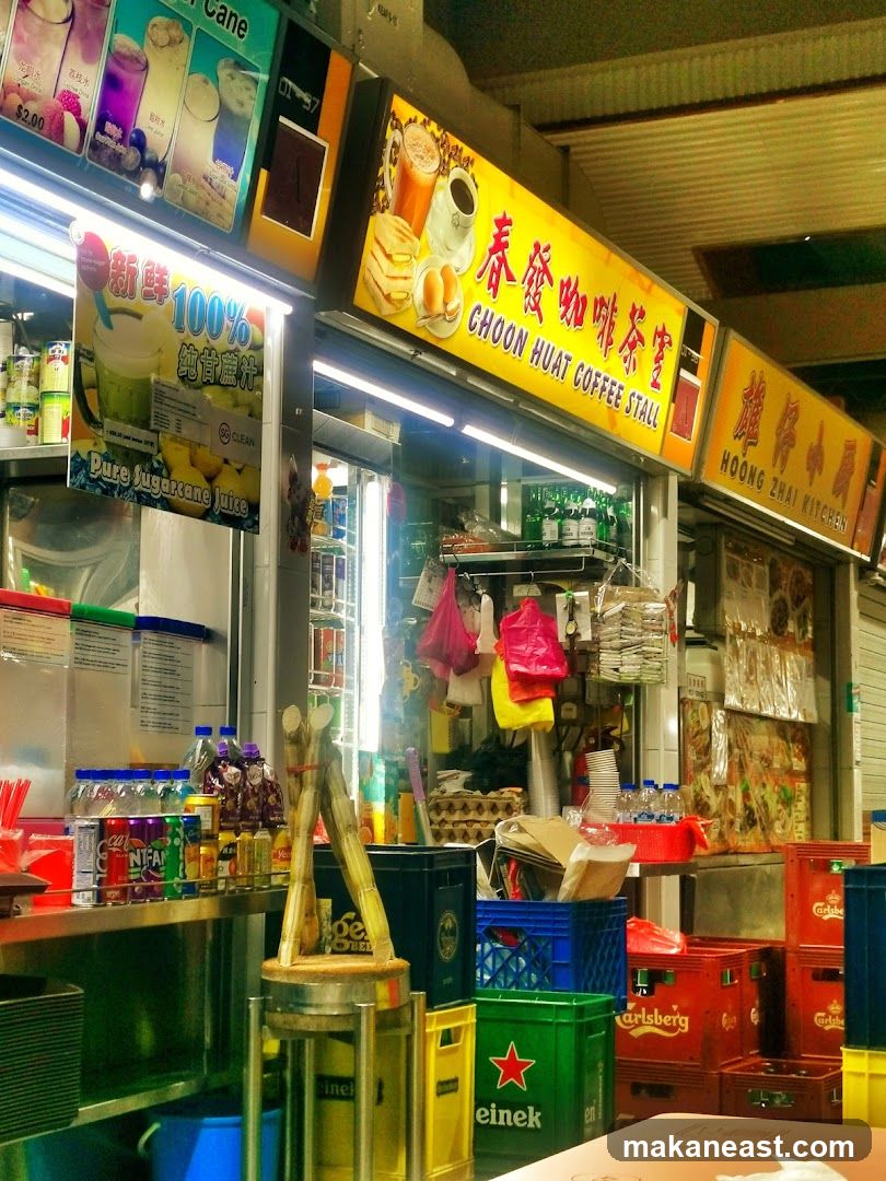 Food Stall with Drinks and Snacks