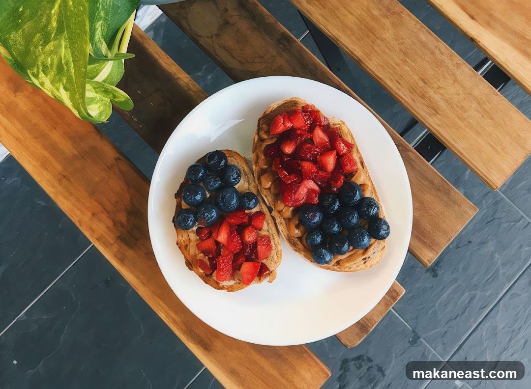Peanut Butter Toast with Berries