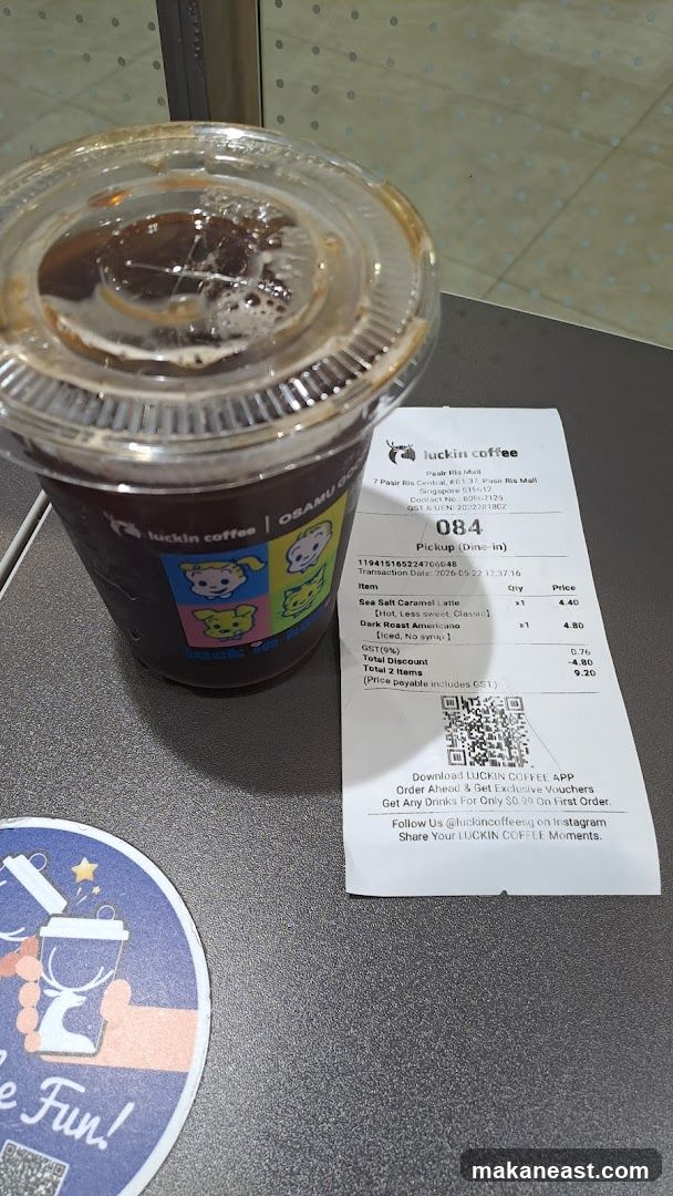 Luckin Coffee Receipt and Drink
