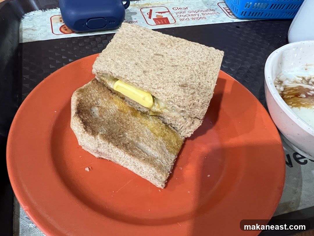 Toast with Butter and Egg Dish