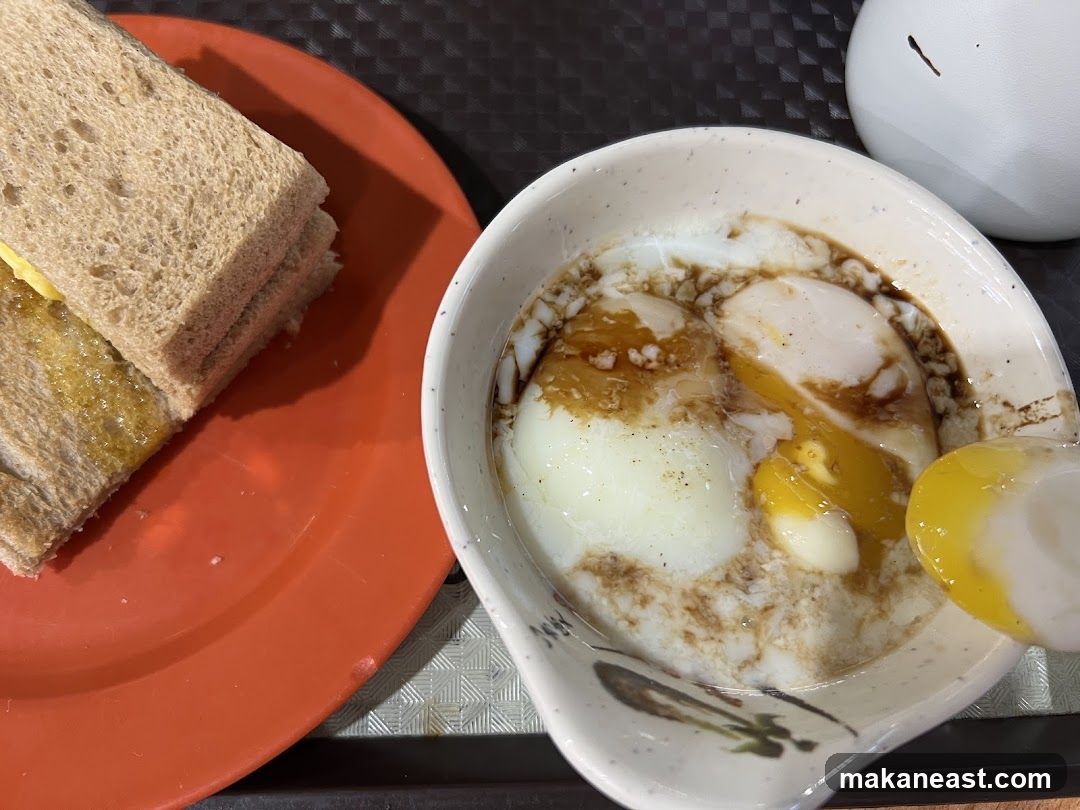 Soft-boiled eggs with toast