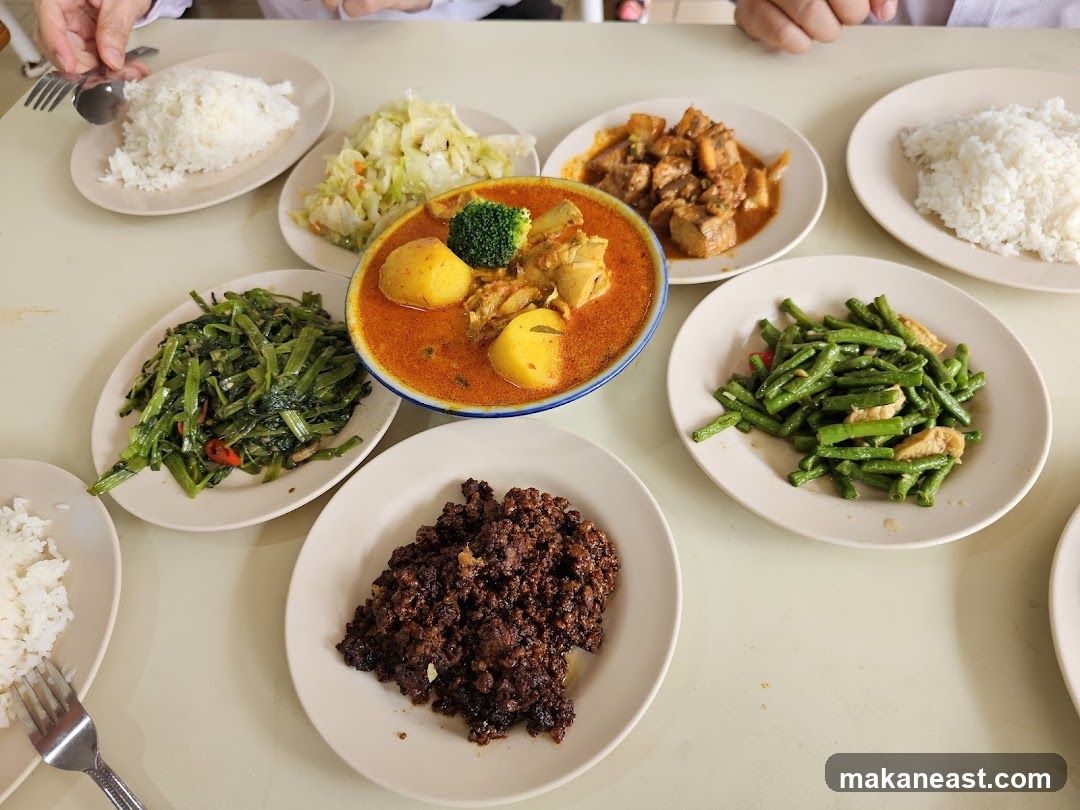 Table with various dishes