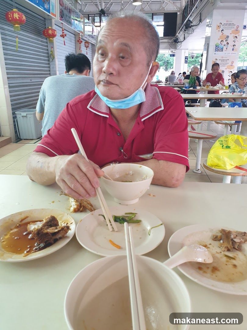 People eating at a food court