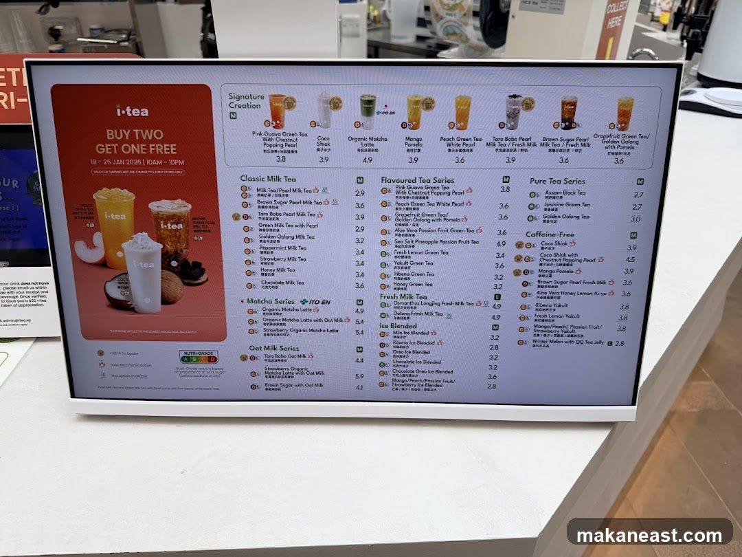 i-tea Menu