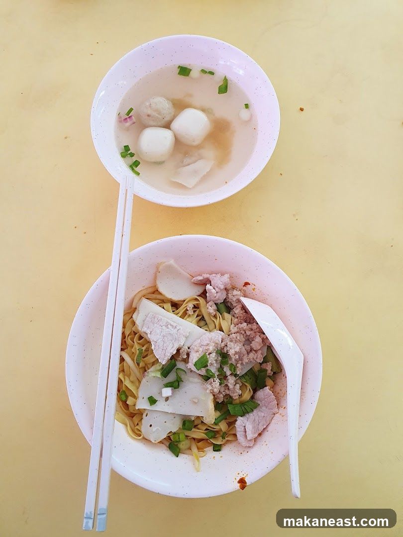 Noodles with Fish Balls and Minced Pork