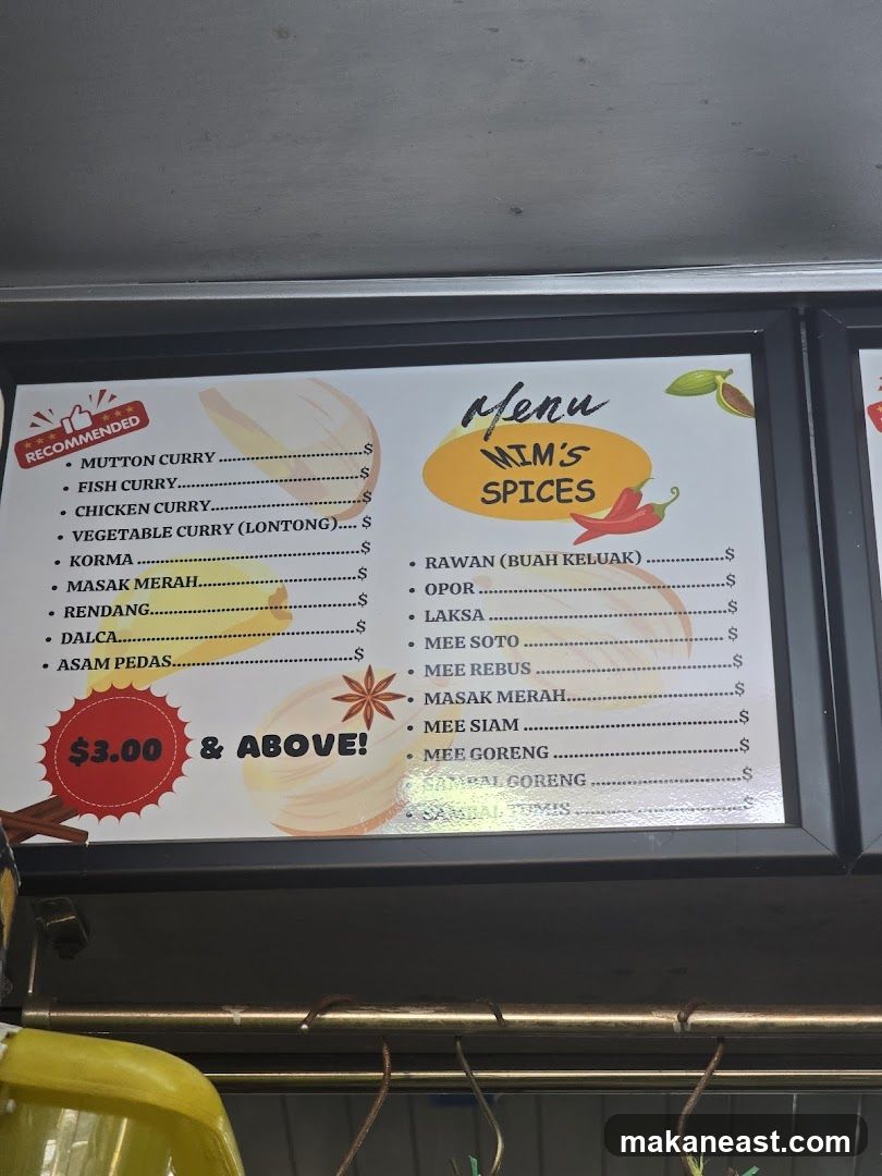 MIM'S SPICES Menu