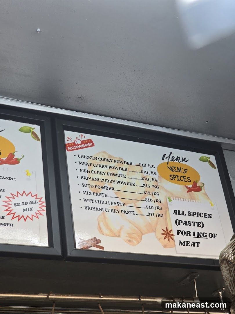 Mim's Spices Menu