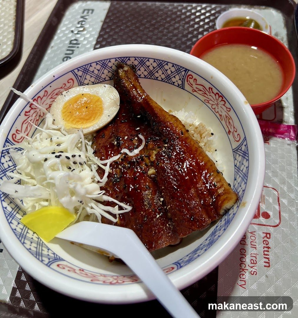 Unagi Donburi with Miso Soup