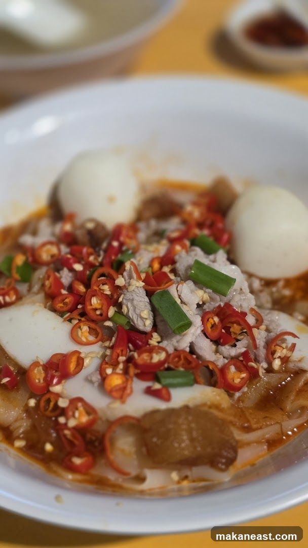 Noodle Soup with Chili and Eggs