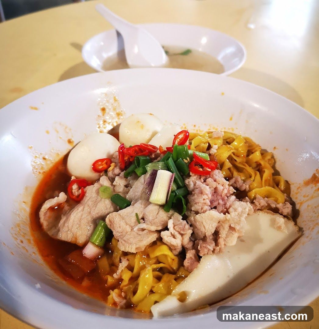 Noodle Dish with Pork and Fish Balls
