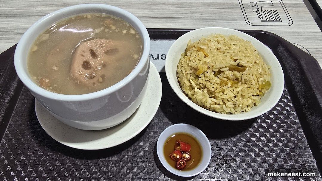 Lotus root soup with rice