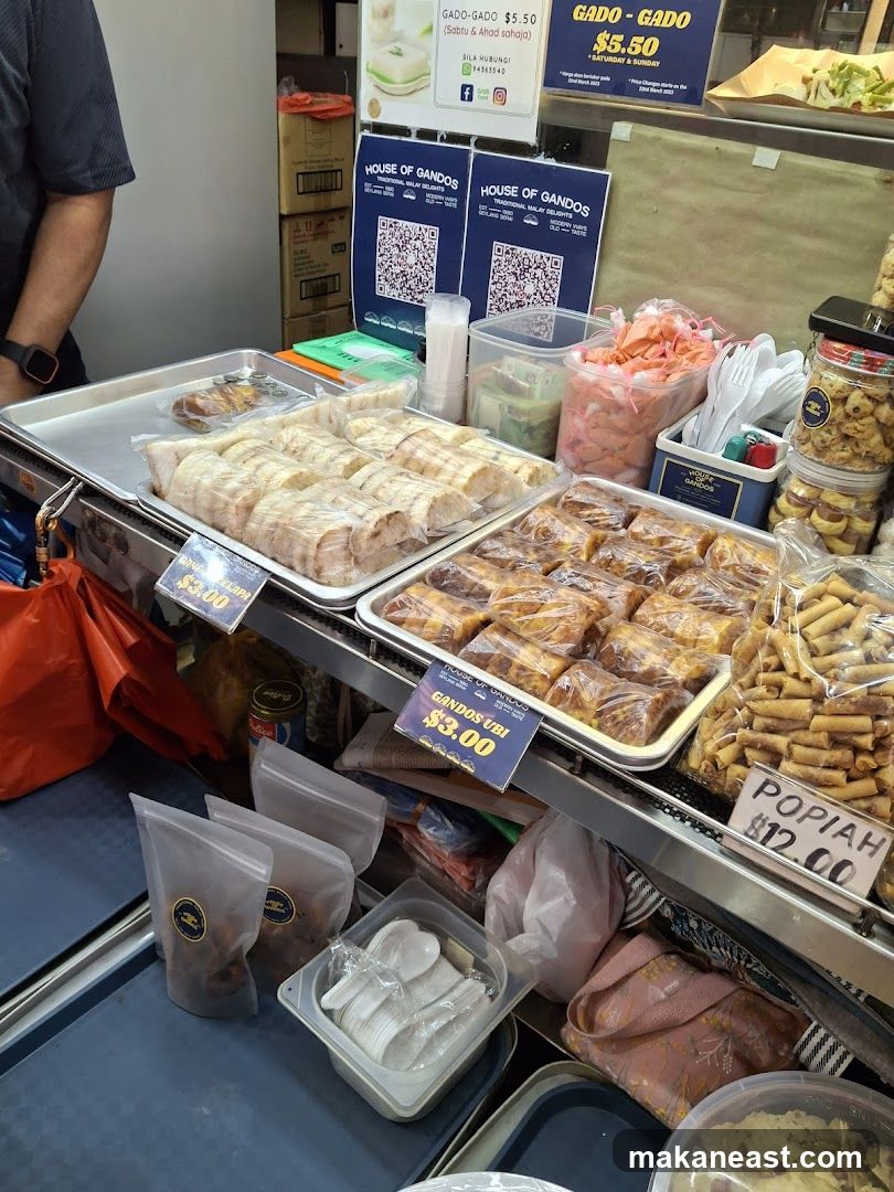 Food stall with various Malay delights