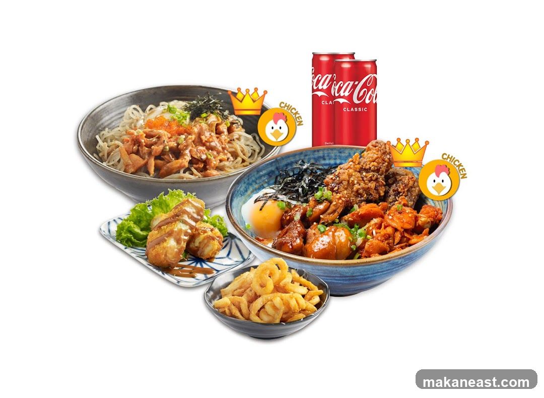 Chicken and Noodle Dishes with Coca-Cola