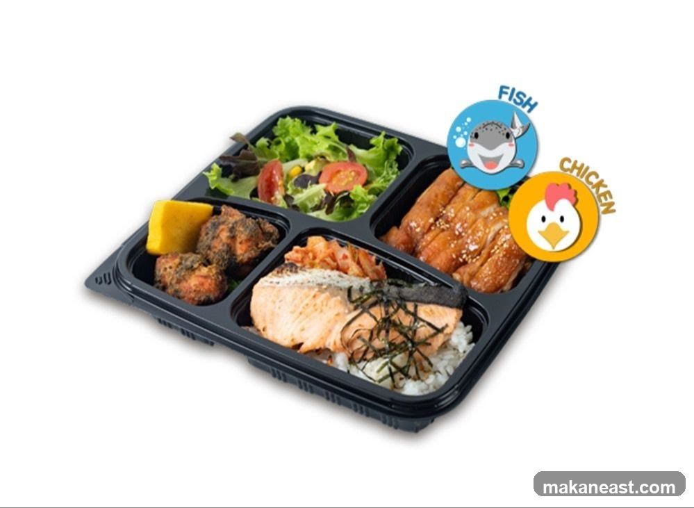Bento Box with Fish and Chicken