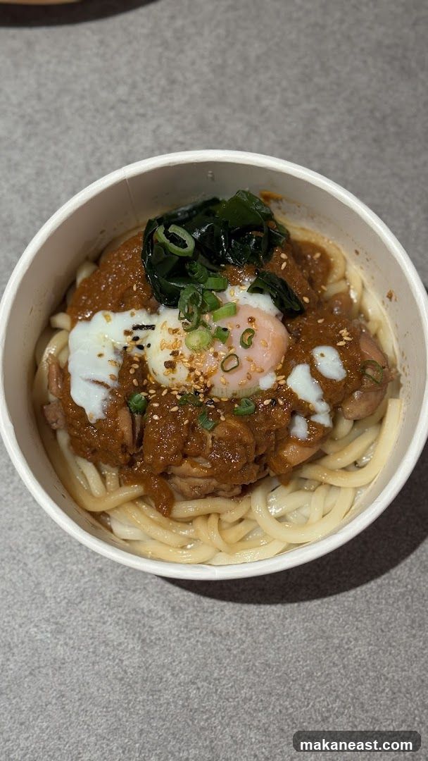 Udon Noodles with Egg and Meat