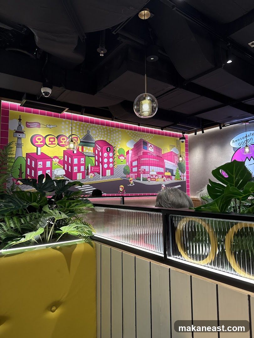 Restaurant Interior with Mural