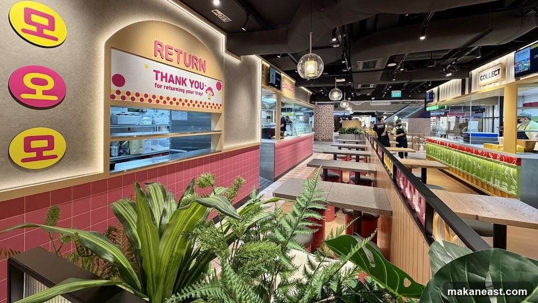Food Court Interior with Seating and Service Areas