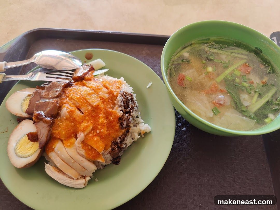 Chicken and Char Siew Rice with Soup