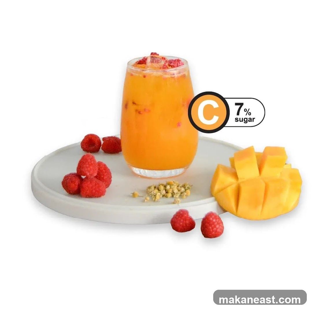Orange Drink with Mango and Raspberries