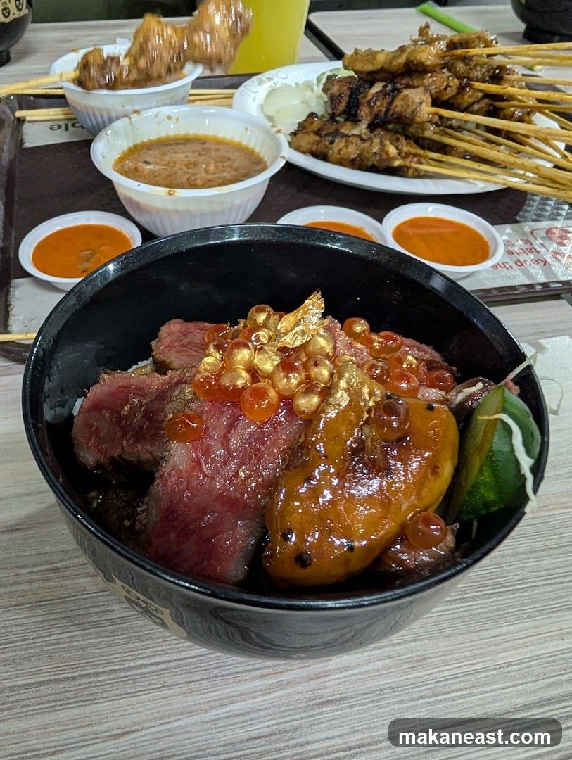 Beef and Foie Gras Donburi with Satay