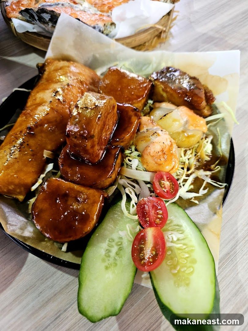 Seared Salmon and Tofu Platter