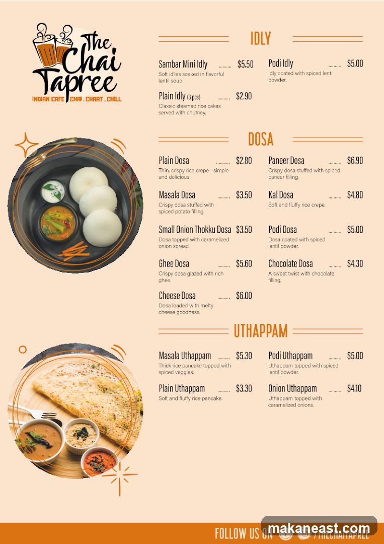 The Chai Tapree Menu