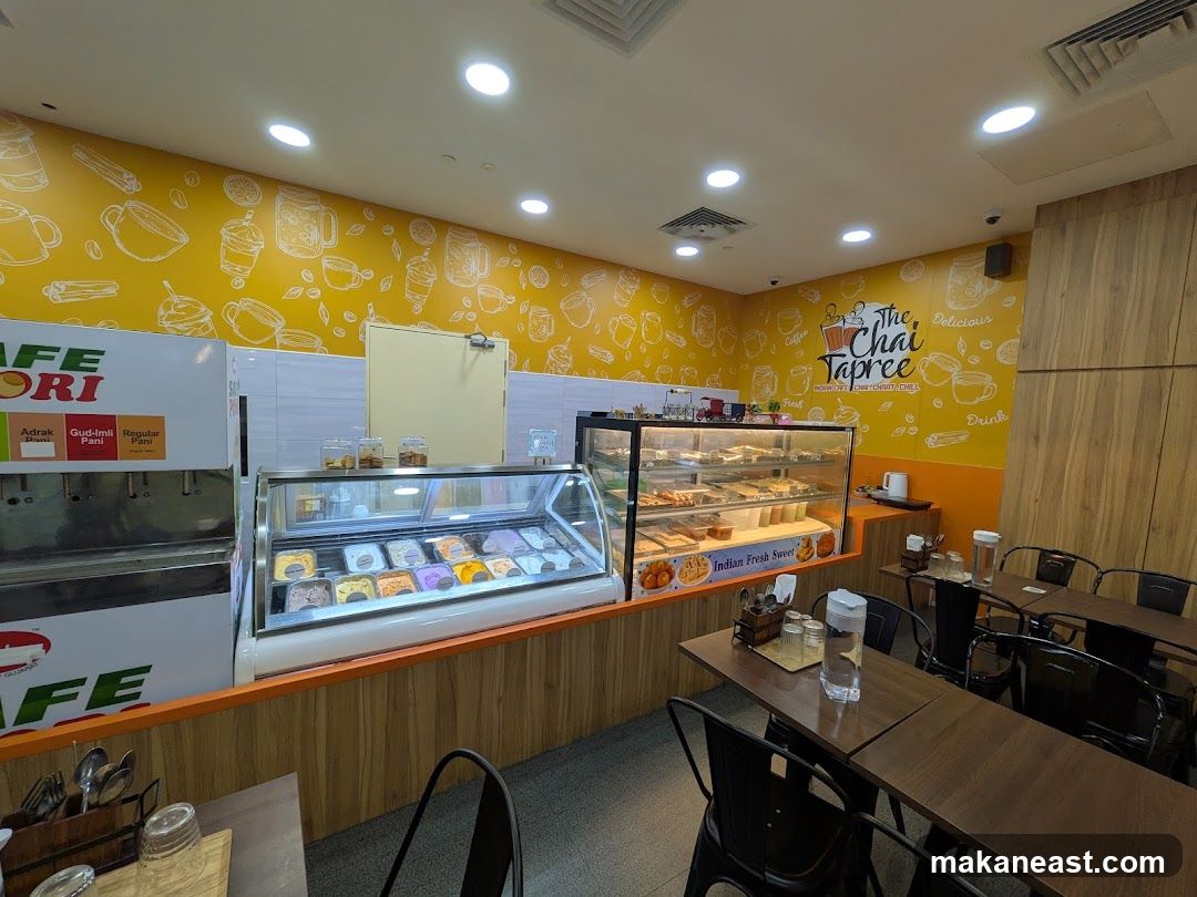 Cafe Interior with Desserts and Drinks