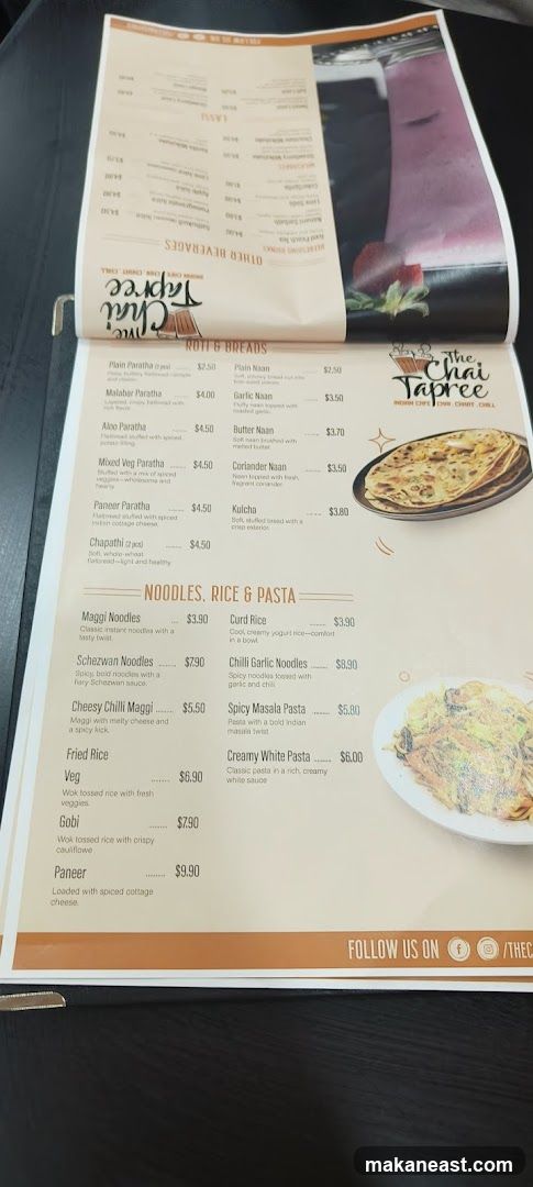 The Chai Tapree Menu