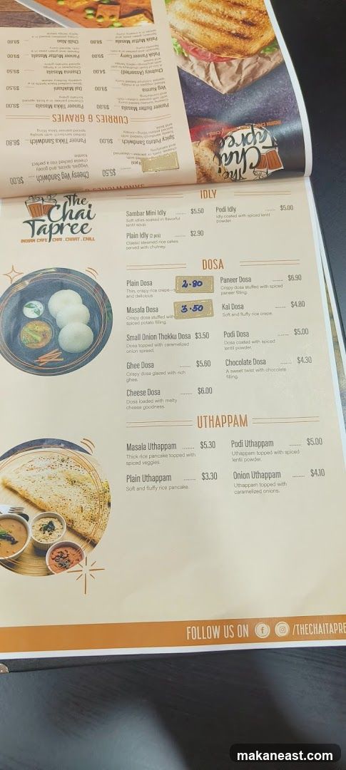 The Chai Tapree Menu