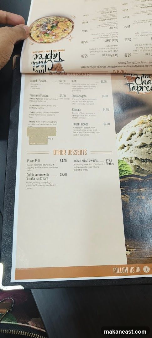 The Chai Tapree Menu