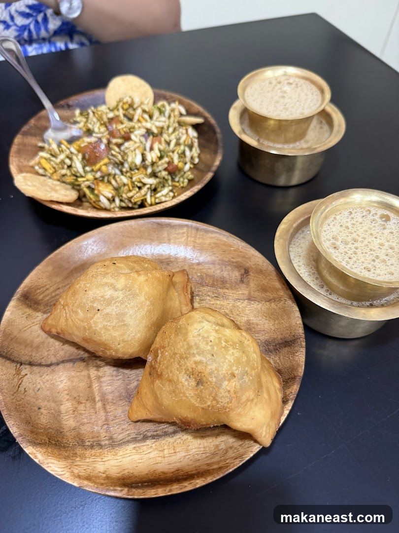 Samosas and Bhel Puri with Tea