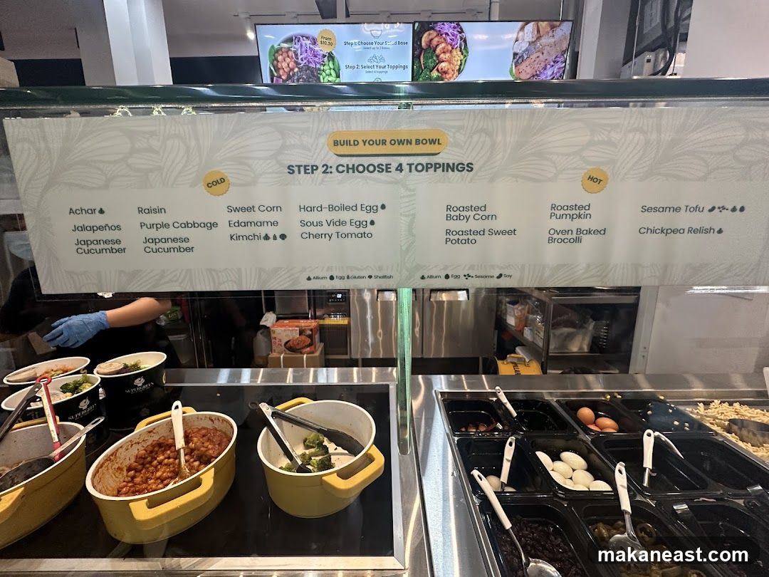 Build Your Own Bowl Toppings Menu
