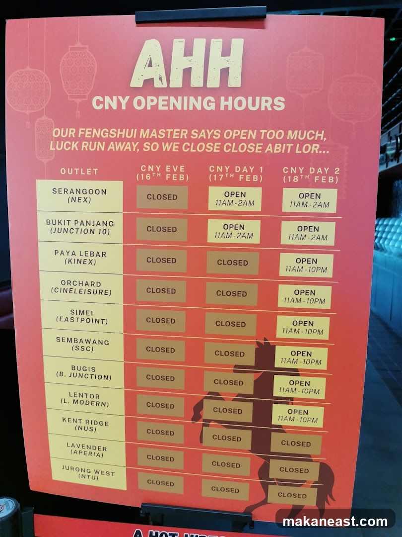 CNY Opening Hours