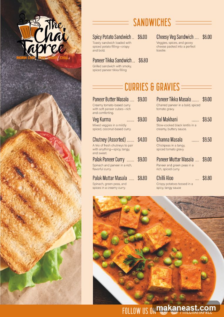 The Chai Tapree Menu