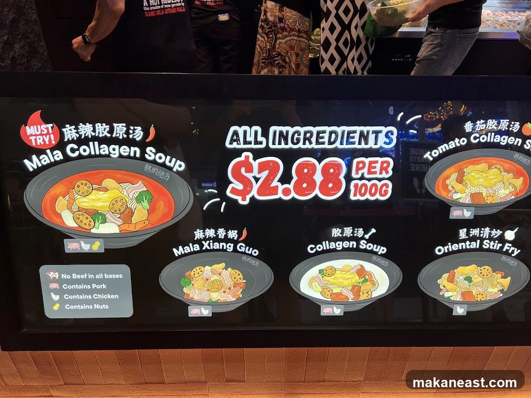 Mala Collagen Soup Menu