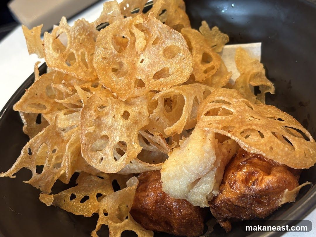 Crispy Lotus Root Chips with Fried Bites