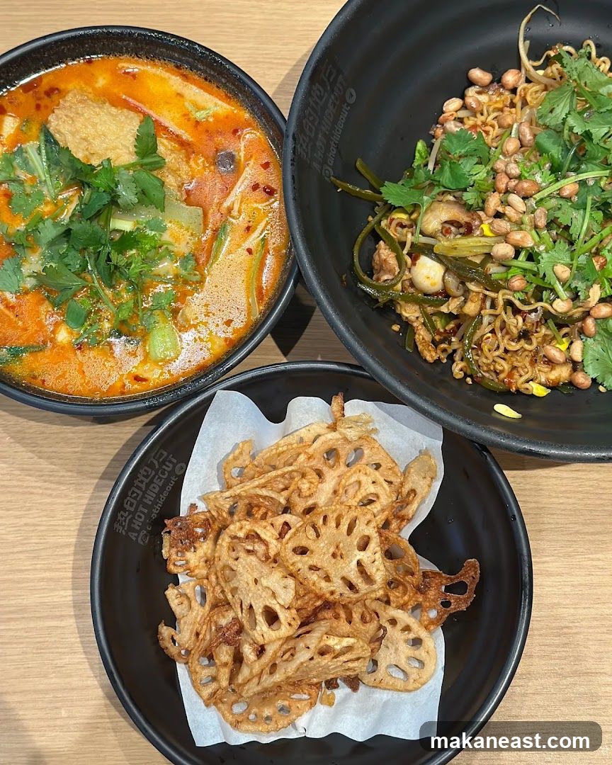 Three bowls of food