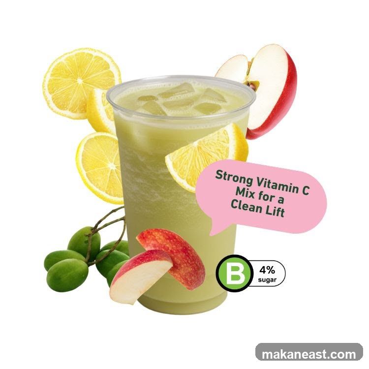Green Juice with Fruit Garnish