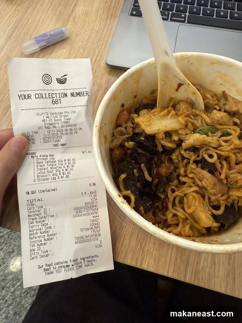 Food Receipt and Meal
