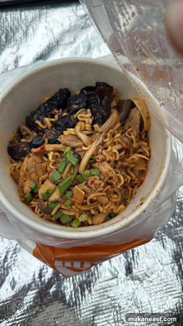 Noodle Bowl with Mushrooms and Scallions
