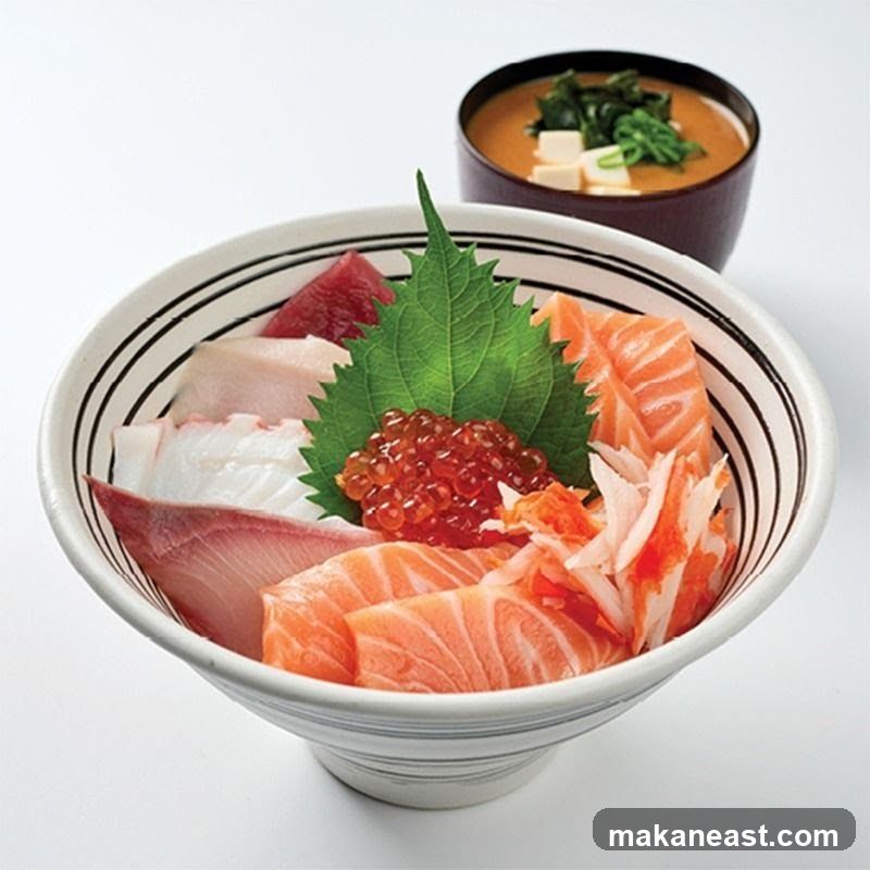 Sashimi Bowl with Miso Soup