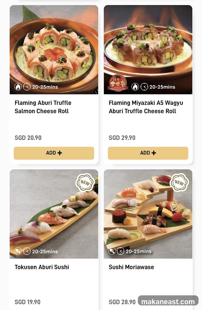 Sushi Menu