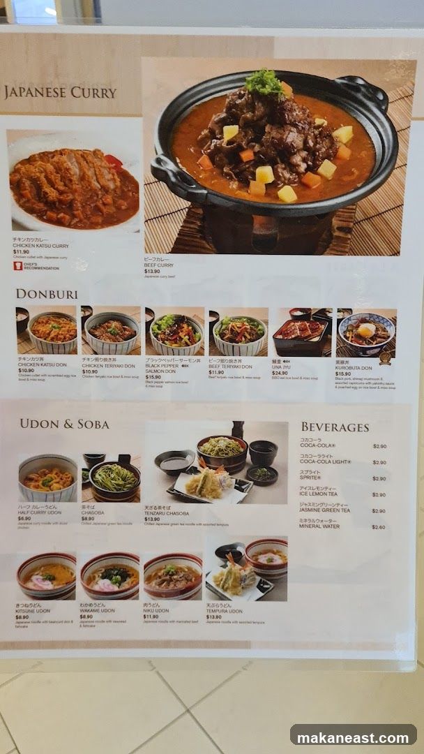 Japanese Curry, Donburi, Udon & Soba, Beverages