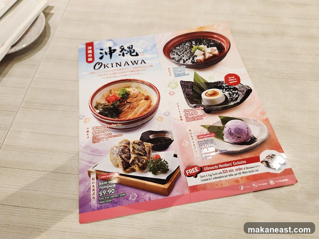 Okinawa Menu