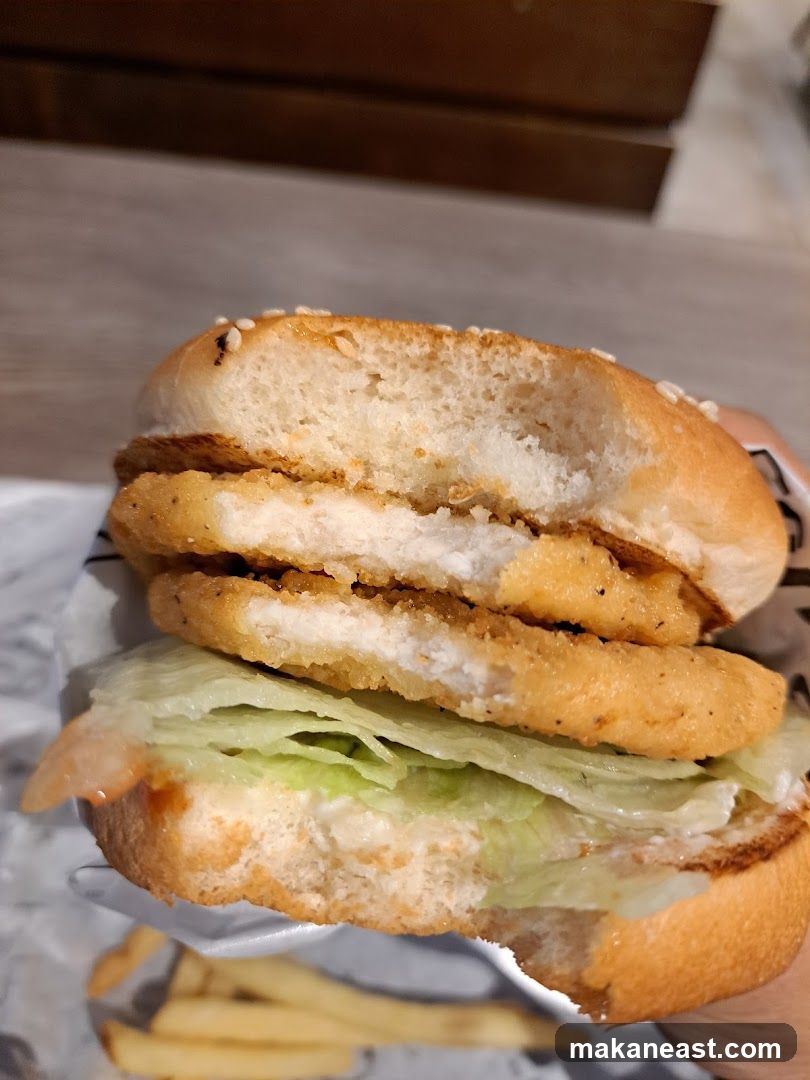 Chicken Burger and Fries