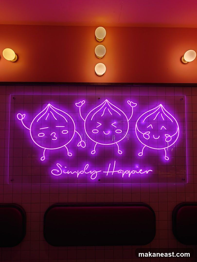 Neon sign with dumplings